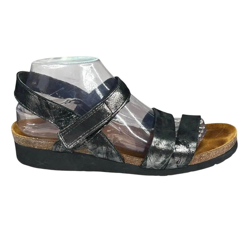 NAOT Women’s Kayla Metallic Grey Slingback Sandal Size 41 US 10/10.5